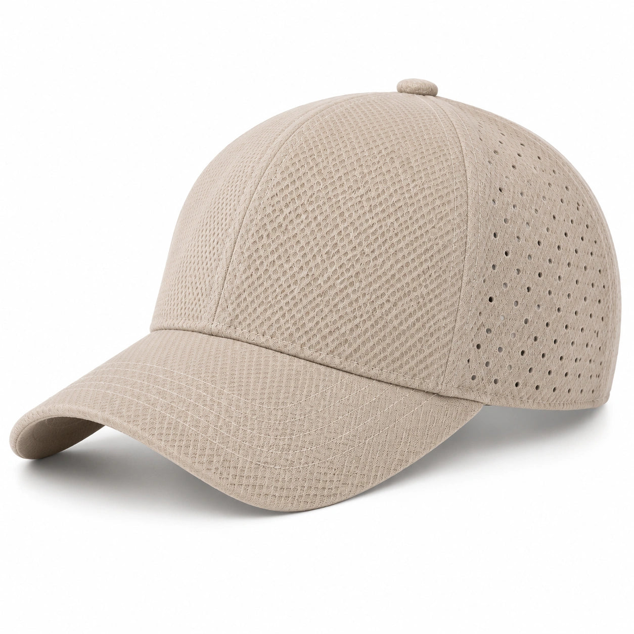 Baseballkappe Einheitsgröße Beige Textilgewebe mit Belüftungslöchern für Alltag und Freizeit