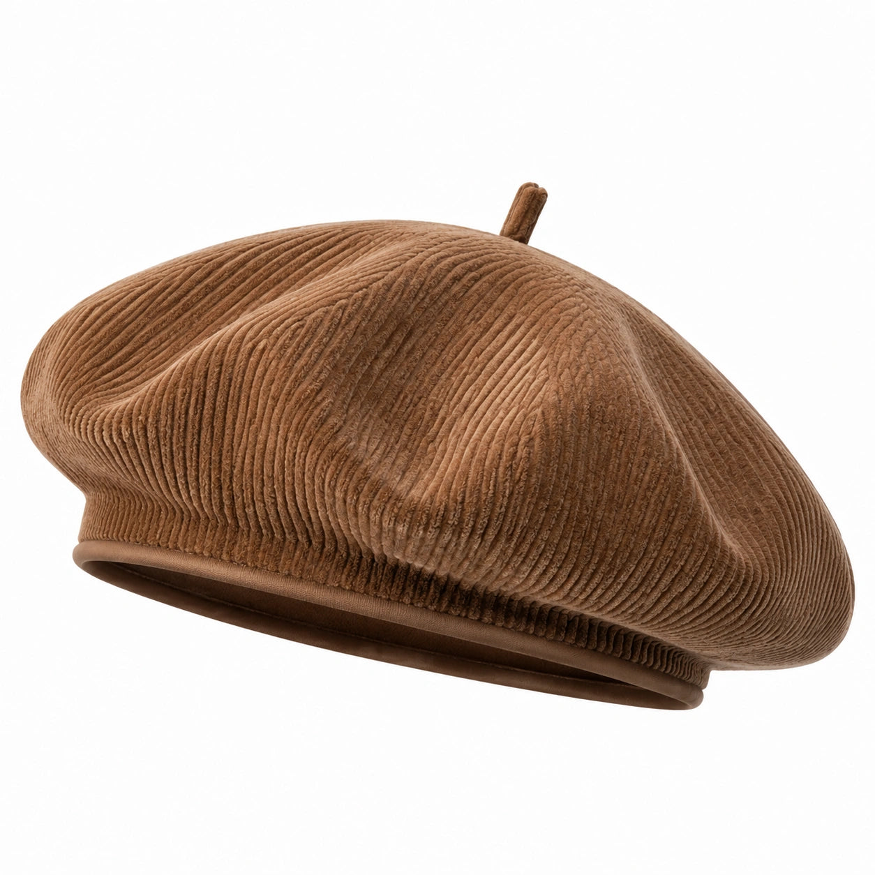 Baskenmütze Einheitsgröße aus Cord Braun für Alltag klassischer Stil