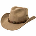 Cowboyhut Einheitsgröße Beige mit geflochtenem Band im Westernstil