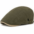 Flatcap Einheitsgröße olivgrüner Textilstoff verstellbar im klassischen Stil