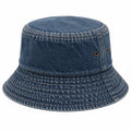 Bucket Hat Einheitsgröße aus blauem Denim mit Krempe für Damen und Herren