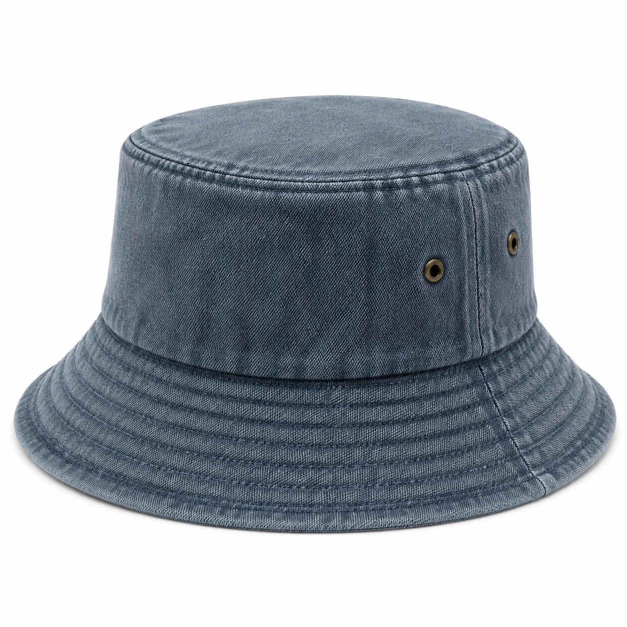 Bucket Hat Einheitsgröße aus Denim Blau mit Belüftungsösen